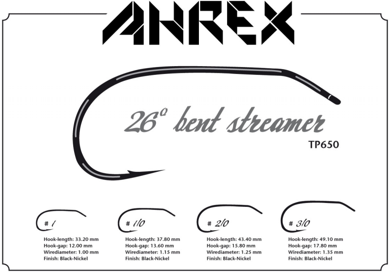 Ahrex Hooks Ahrex TP650 - 26 Degree Bent Streamer