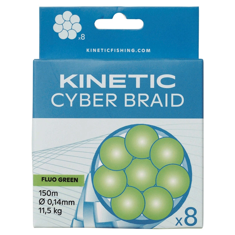 Kinetic 8 Braid 150m Fluo Green – Bild 2