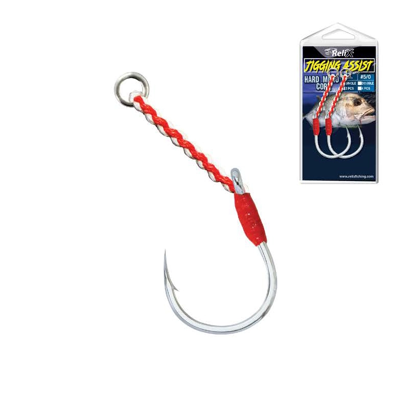 Relix Fishing Relix Jigging Hook Assist - Hard Mono Core 2pcs